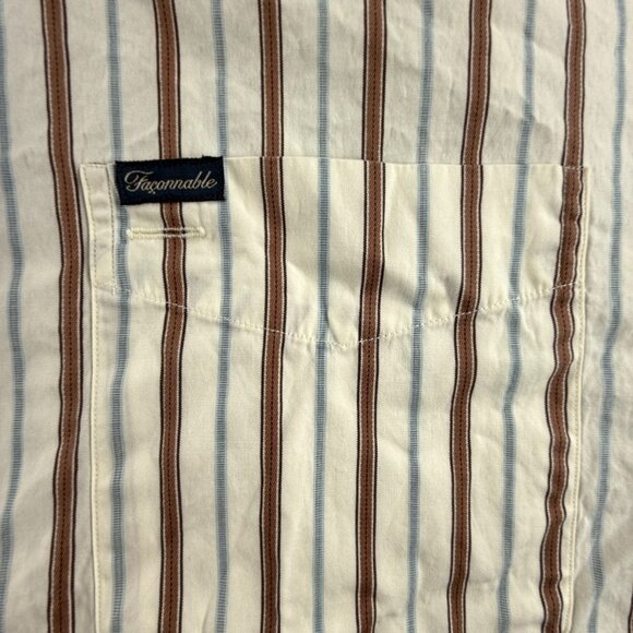 Faconnable Colorful Button-Down Cotton USA Striped XL Men Shirt Long Sleeve - Picture 8 of 16